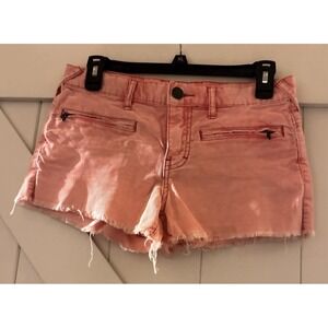 WOMEN'S FREE PEOPLE NEON PINK CORDUROY‎ SHORT HIP SHORTS SZ 25